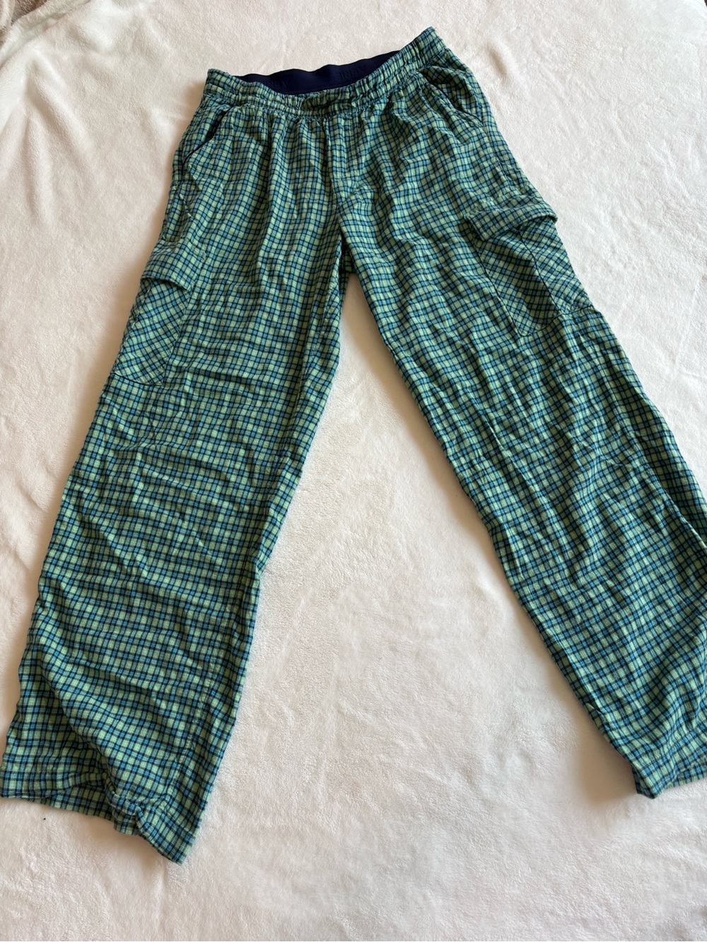 Green Blue Plaid Lightweight AERIE pj pants